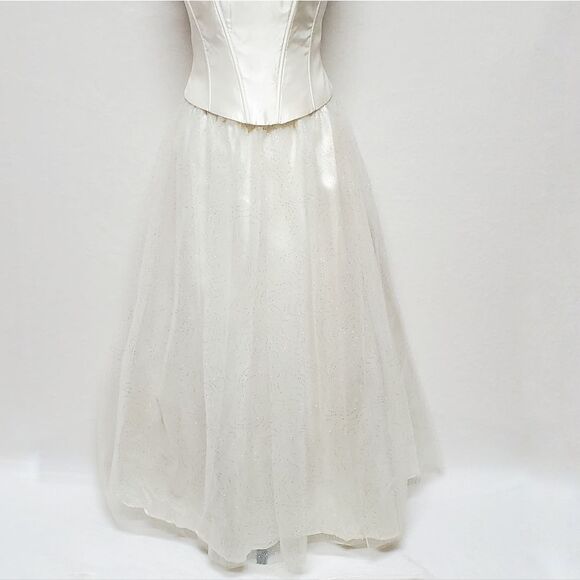 Vintage Y2K Jessica McClintock Gunne Sax Tulle Rhinestone Bustier Princess Dress - Picture 7 of 16